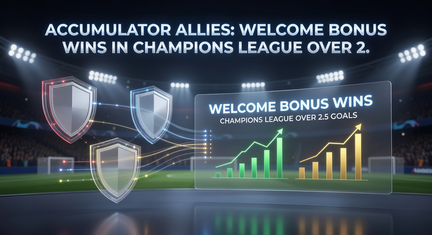 Champions League stadium packed with fans under floodlights, highlighting high-scoring matches ideal for over 2.5 goals accumulators