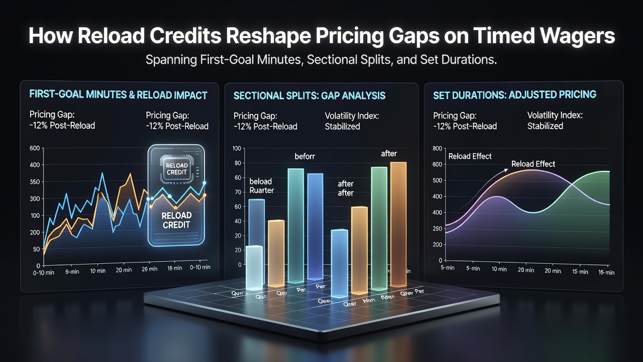 Reload credits influencing timed wager pricing across football, racing and tennis markets