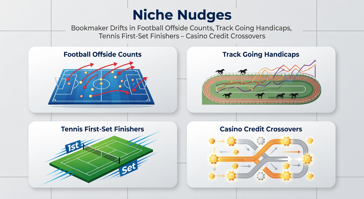 Graph showing bookmaker odds drifts in niche football and tennis markets overlaid with track conditions data