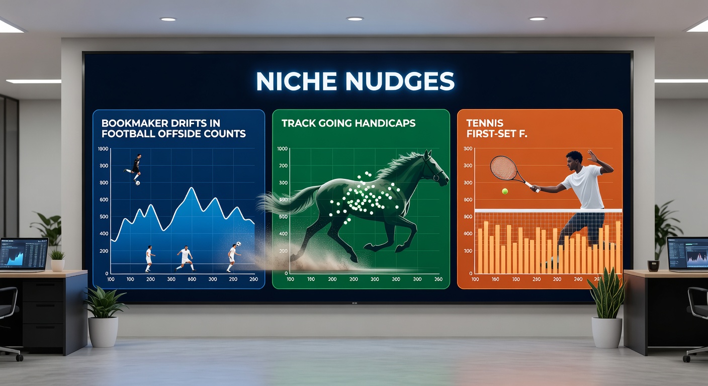 Horse racing track under varying going conditions with overlaid handicap odds drift charts