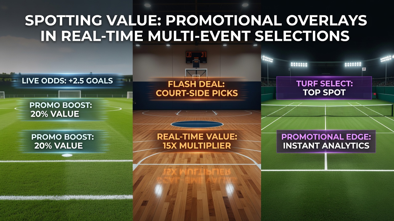 Real-time promotional overlays displayed across multi-sport betting interfaces for football, horse racing and tennis