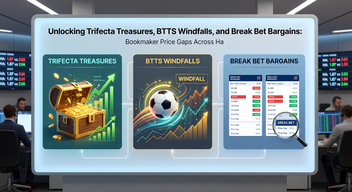 Split image contrasting football BTTS celebrations, tennis hardcourt breaks, and harness racing photo finishes with overlaid bookmaker odds comparisons